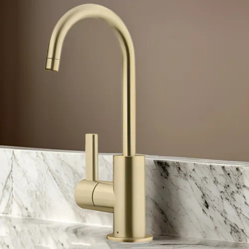 Franke Eos Neo Single-Handle Beverage Faucet for Hot Filtered Water, 1.75 GPM, Champagne Gold, EOS-HO-GLD - (119.0685.378)