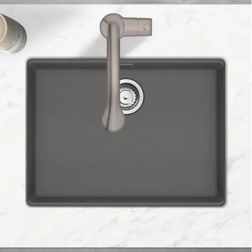 Franke Maris 25" x 19" Undermount Single-Bowl Kitchen Sink w/ Basket Strainer, ADA-Compliant, Stone Grey - MAG11023ADA-SHG-S (125.0687.182)