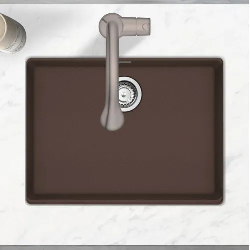 Franke Maris 25" x 19" Undermount Single-Bowl Kitchen Sink w/ Basket Strainer, Granite, Mocha - MAG11023-MOC-S (125.0687.171)