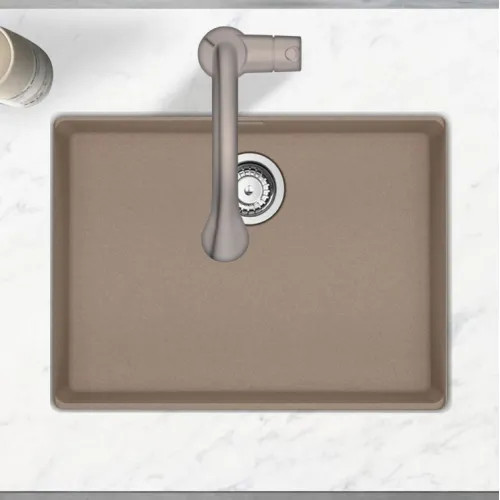 Franke Maris 25" x 19" Undermount Single-Bowl Kitchen Sink w/ Basket Strainer, Granite, Oyster - MAG11023-OYS-S (125.0687.173)