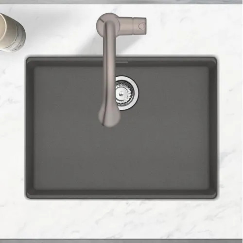 Franke Maris 25" x 19" Undermount Single-Bowl Kitchen Sink w/ Basket Strainer, Granite, Shadow Grey - MAG11023-SHG-S (125.0687.175)