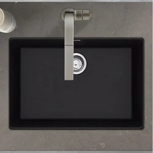 Franke Maris 27" x 19" Undermount Single-Bowl Kitchen Sink w/ Basket Strainer, Granite, Onyx - MAG11025-ONY-S (125.0687.165)