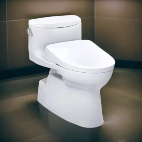 TOTO Carolina II WASHLET  One-Piece Toilet with S7 Bidet Seat, 1.28 GPF, Cotton White - MW6444726CEFG#01
