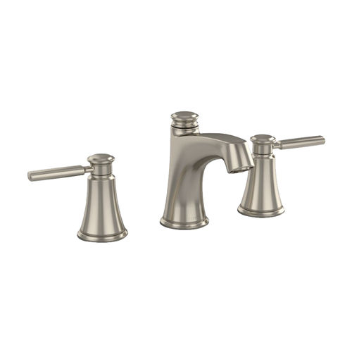 TOTO Keane Two-Handle Widespread Bathroom Sink Faucet with Metal Pop-Up Drain, 1.2 GPM, Three-Hole, Lever Handles, ADA, Brushed Nickel - TL211DD12R#BN