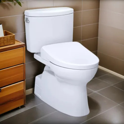 TOTO Vespin II WASHLET  Two-Piece Toilet with S7A Bidet Seat, Auto-Open/Close, 1.28 GPF, Cotton White - MW4744736CEFG#01