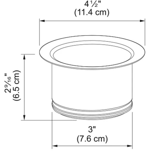 Franke 3-1/2" Extended Waste Disposer Flange, Satin Nickel - WDFLANGE-EX-SN (133.0661.444)