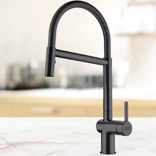 Franke Active Semi-Pro Kitchen Faucet, Lever Handle, 1.75 GPM, ECO. Cartridge, Matte Black - ACT-SP-MBK (115.0688.970)