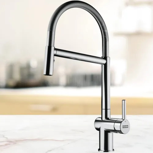 Franke Active Semi-Pro Kitchen Faucet, Lever Handle, 1.75 GPM, ECO. Cartridge, Polished Chrome - ACT-SP-CHR (115.0688.968)