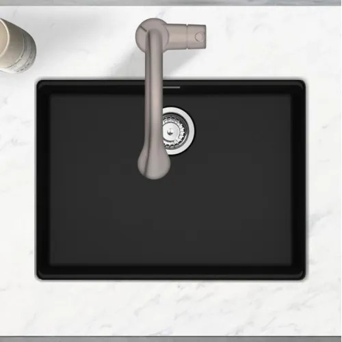 Franke Maris 25" x 19" Undermount Single-Bowl Kitchen Sink w/ Basket Strainer, ADA-Compliant, Matte Black - MAG11023ADA-MBK-S (125.0687.170)