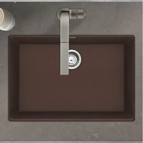 Franke Maris 27" x 19" Undermount Single-Bowl Kitchen Sink w/ Basket Strainer, Granite, Mocha - MAG11025-MOC-S (125.0687.164)