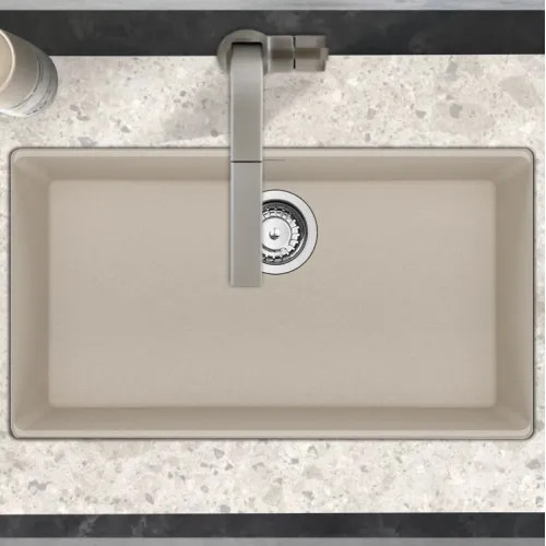 Franke Maris 30" x 19" Undermount Kitchen Sink w/ Basket Stainer, Granite, Champagne - MAG11028-CHA-S (125.0687.155)