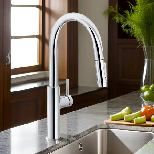 Franke Pescara Single Handle High Arc Pull-Down Kitchen Sink Faucet, Lever Handle, 1.75 GPM, Polished Chrome - PES-PD-CHR