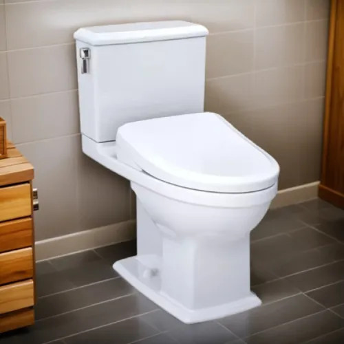 TOTO Connelly Two-Piece Toilet w/ WASHLET  (S7), Elongated, Universal Height, 1.28/0.9 GPF, Cotton White - MW4944724CEMFG#01