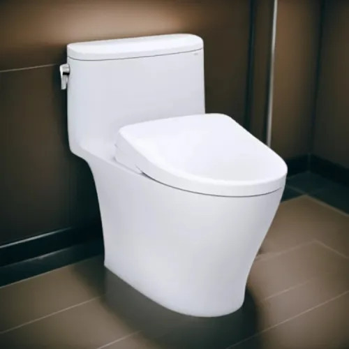TOTO Nexus WASHLET  One-Piece Toilet with S7 Bidet Seat, 1.28 GPF, Cotton White - MW6424726CEFG#01