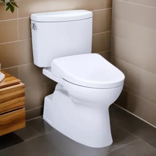 TOTO Vespin II WASHLET  Two-Piece Toilet with S7 Bidet Seat, 1.28 GPF, Cotton White - MW4744726CEFG#01