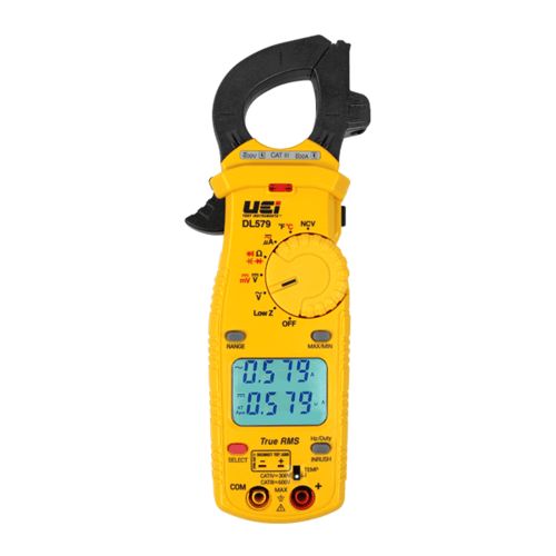 UEi 600A True RMS Dual Display HVAC/R Clamp Meter with Temperature and Capacitance - DL579