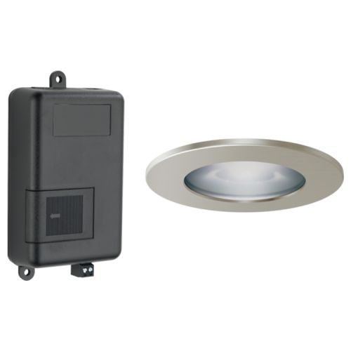 Brizo Mystix Chromatherapy System and High-powered Light Fixture (LED) with 4in Brushed Nickel Trim Ring, Lumicoat Technology - 8SP-MU-4-BN-L