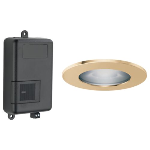 Brizo Mystix Chromatherapy System and High-powered Light Fixture (LED) with 4in Polished Gold Trim Ring, Lumicoat Technology - 8SP-MU-4-PG-L