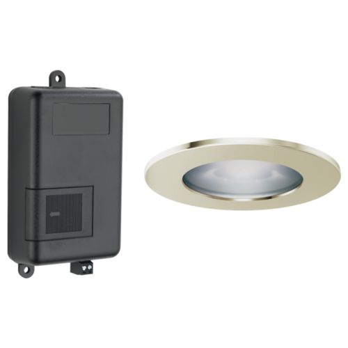 Brizo Mystix Chromatherapy System and High-powered Light Fixture (LED) with 4in Polsihed Nickel Trim Ring, Lumicoat Technology - 8SP-MU-4-PN-L