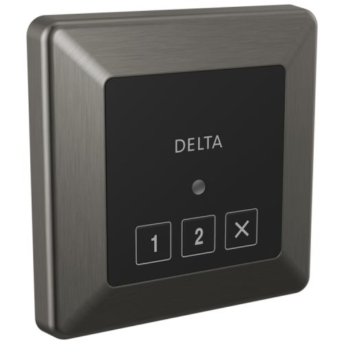 Delta SteamScape Classic System Square-Shaped 3-3/4in Black Stainless Exterior Steam Control with LED Indicator, Lumicoat Technology - 5CN-220T-KS-PR