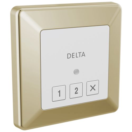 Delta SteamScape Classic System Square-Shaped 3-3/4in Polished Nickel Exterior Steam Control with LED Indicator, Lumicoat Technology - 5CN-220T-PN-PR