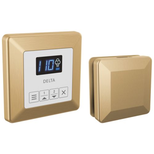 Delta SteamScape Classic System Steam Package with 3in Champagne Bronze Square-Shaped Steam Head, Lumicoat Technology - 5CH-250T-CZ-PR