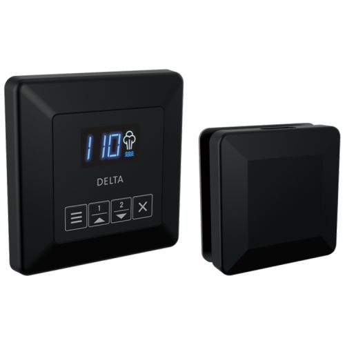 Delta SteamScape Classic System Steam Package with 3in Matte Black Square-Shaped Steam Head, Digital Display, 2 User Presets - 5CH-250T-BL