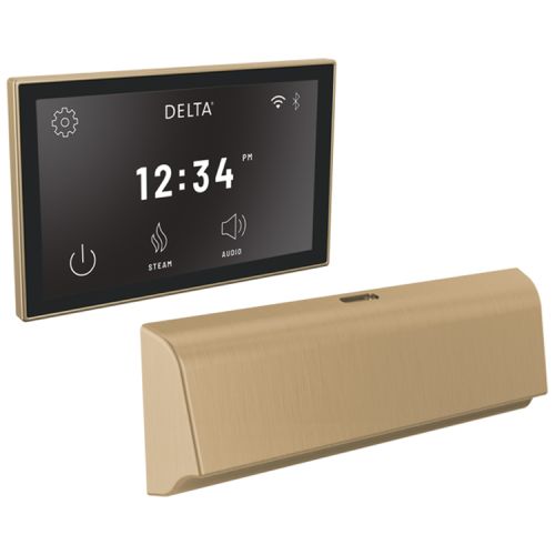 Delta SteamScape Deluxe System Unilateral Digital Steam Package with 9in x 3in Champagne Bronze Steam Outlet, Lumicoat Technology - 5CB-550L-CZ-PR