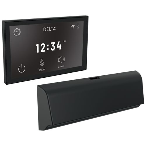 Delta SteamScape Deluxe System Unilateral Digital Steam Package with 9in x 3in Matte Black Steam Outlet, 12 User Presets - 5CB-550L-BL