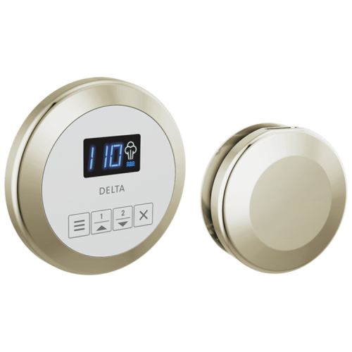 Delta SteamScape Round-Shaped Lumicoat Polished Nickel Steam Package with Patented Dual Sensor Technology, 2-User Presets - 5CH-250R-PN-PR