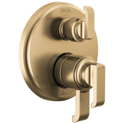 Delta Tetra Monitor 17 Three-Function Diverter Pressure Balance Valve Trim, ADA, 5.8 GPM, Lumicoat Champagne Bronze - T27889-CZ-PR