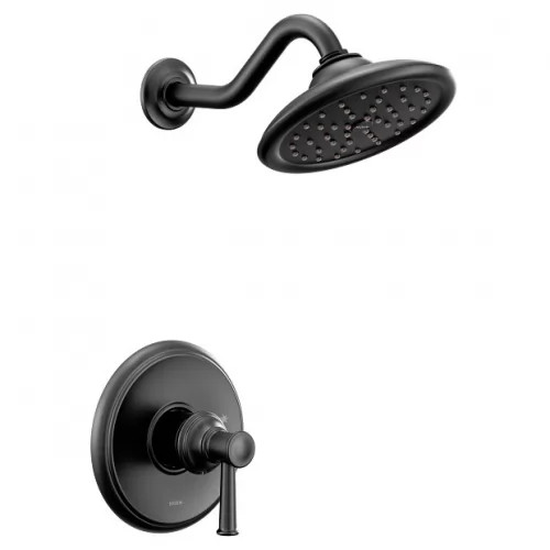 Moen Belfield M-Core 2-Series Single-Handle Shower Faucet with 7" Rainshower, One-Function, 1.75 GPM, Lever Handle, Eco-Performance, Immersion, Matte Black - UT2312EPBL