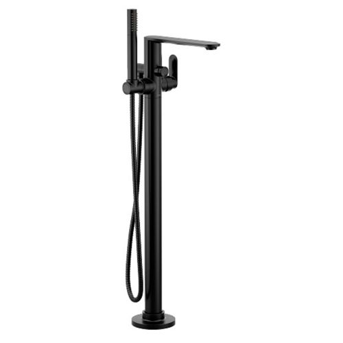 Moen Greenfield 6 GPM Freestanding Tub Filler with 1.75 GPM Single-Function Hand Shower, 10in Center, Single Lever Handle, Matte Black - 620BL