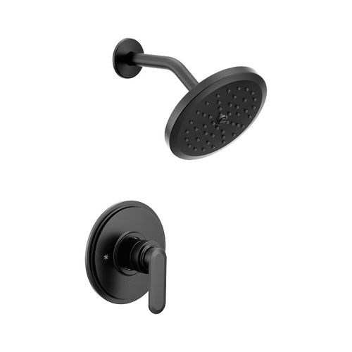 Moen Greenfield M-Core 3-Series Single-Handle Shower Faucet with 6-3/4" Rainshower, One-Function, 2.5 GPM, Lever Handle, Immersion, Matte Black - UT33322BL