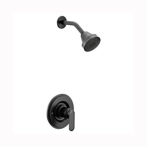 Moen Greenfield Posi-Temp Single-Handle Shower Faucet, One-Function, 1.75 GPM, Lever Handle, Eco-Performance, M-PACT, Matte Black - T2222EPBL