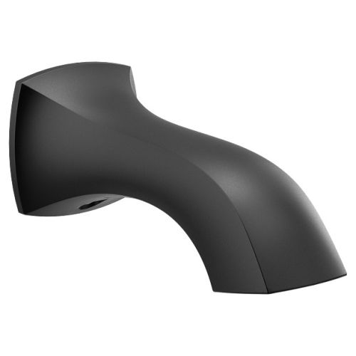 Moen Voss 7-3/4-inch Wall Mounted Matte Black Non-Diverter Tub Spout with 1/2-inch Connection Size, Slip Fit - 191956BL