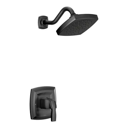 Moen Voss M-Core 3-Series Single-Handle Shower Faucet with 6" Rainshower, One-Function, 1.75 GPM, Lever Handle, Eco-Performance, Immersion, Matte Black - UT3692EPBL