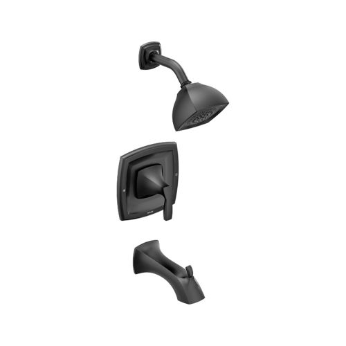 Moen Voss Posi-Temp Tub/Shower Faucet, 2.5 GPM, 1-Function, Single Lever Handle, M-PACT, Matte Black - T2693BL