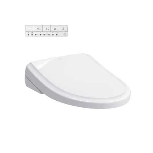 TOTO Elongated WASHLET S7, EWATER , PREMIST, Heated Seat, Night Light, Classic Cotton - SW4724AT40#01