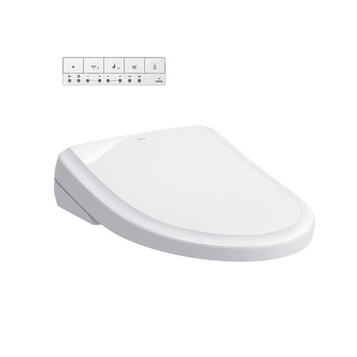 TOTO Elongated WASHLET S7A, EWATER , PREMIST, Night Light, Auto Open/Close Lid, Classic Cotton White - SW4734AT40#01