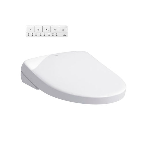 TOTO Elongated WASHLET S7A, EWATER , PREMIST, Night Light, Auto Open/Close Lid, Contemporary Cotton White - SW4736AT40#01