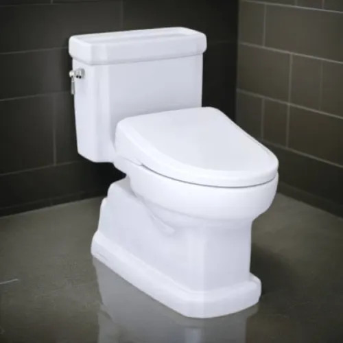 TOTO Guinevere WASHLET  One-Piece Toilet with S7A Bidet Seat, Auto-Open/Close, 1.28 GPF, Auto-Flush, Cotton White - MW9744734CEFGA#01
