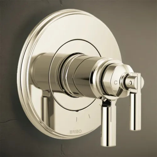 Brizo Invari TempAssure Thermostatic Two-Handle Valve Trim, Lever Handles, Brilliance Polished Nickel - T60076-PN