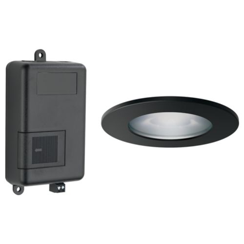 Brizo Mystix Chromatherapy System and High-powered Light Fixture (LED) with 4in Matte Black Trim Ring - 8SP-MU-4-BL