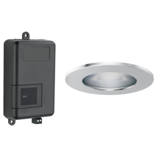 Brizo Mystix Chromatherapy System and High-powered Light Fixture (LED) with 4in Polished Chrome Trim Ring, Lumicoat Technology - 8SP-MU-4-PC-L