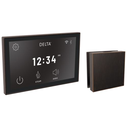 Delta SteamScape Deluxe System Steam Package with 3in Venetian Bronze Square-Shaped Steam Head, 12 User Presets - 5CH-550L-RB