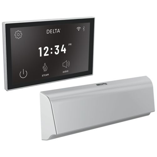 Delta SteamScape Deluxe System Unilateral Digital Steam Package with 9in x 3in Chrome Steam Outlet, Lumicoat Technology - 5CB-550L-PR