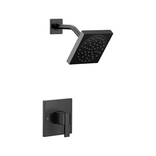 Moen 90 Degree M-Core 3-Series Single-Handle Shower Faucet with 6" Rainshower, One-Function, 1.75 GPM, Lever Handle, Eco-Performance, Immersion, Eco-Performance, Matte Black - UTS3715EPBL