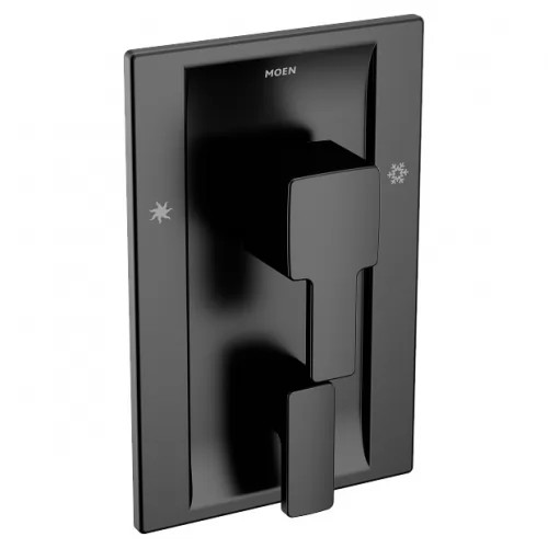 Moen 90 Degree Posi-Temp Valve Trim w/ 3-Function Diverter, Lever Handles, Matte Black - TS2710BL