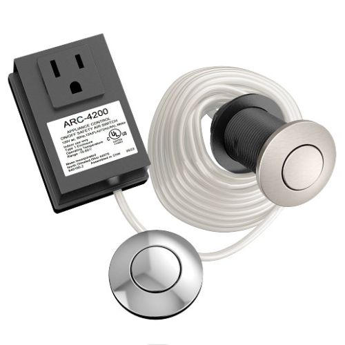 Moen Air Switch Kit Base Unit for Garbage Disposal, Chrome And Spot-Resist Stainless Buttons -  ARC-4200-CHSRS